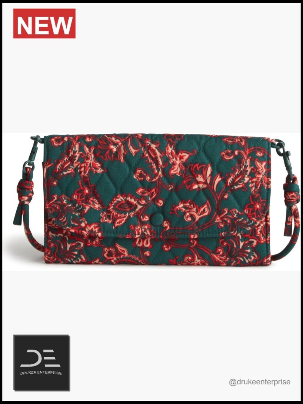 Quilted Cotton Crossbody Wallet with RFID Protection